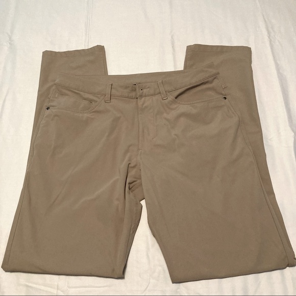 Lululemon Jeans Style Stretch Flat Front Chino Pants Size 32/34 - Picture 2 of 13